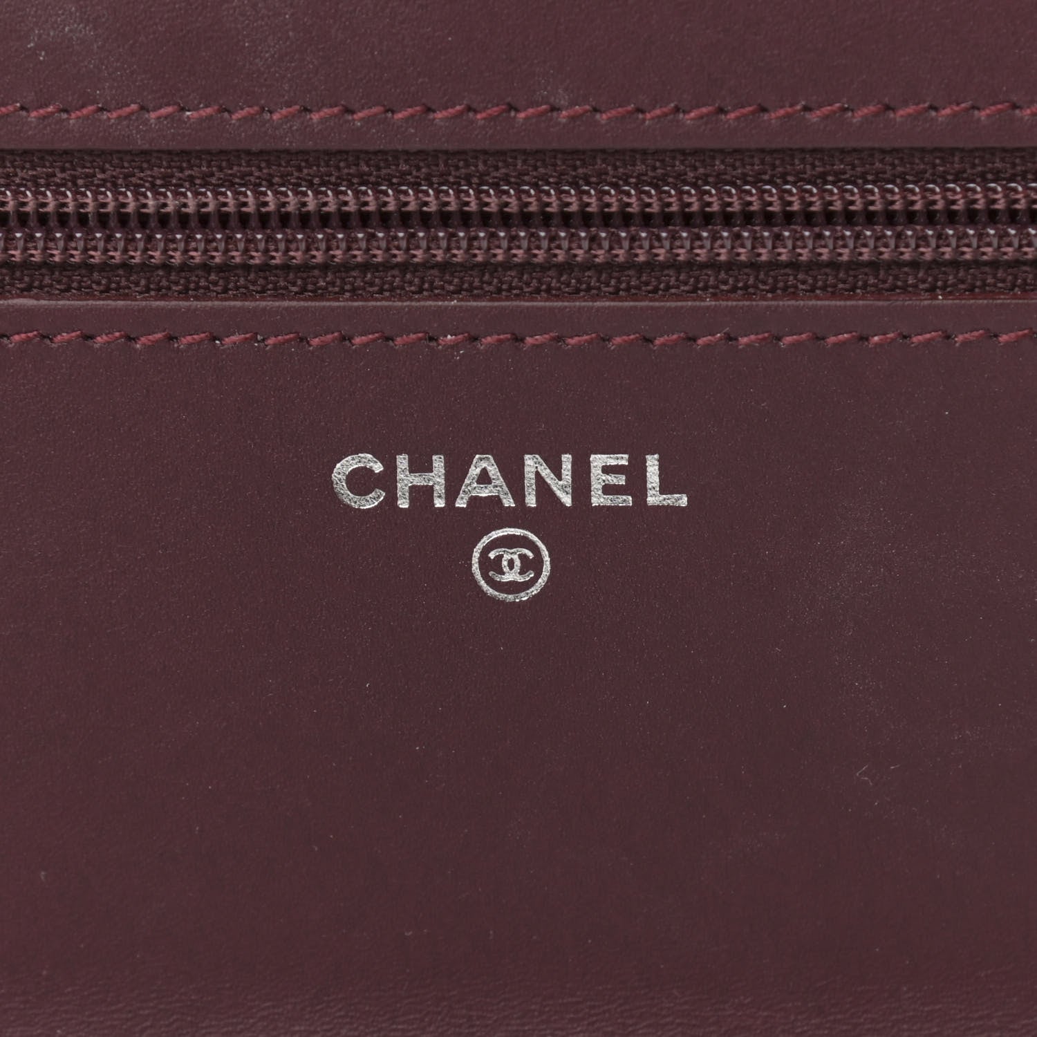 Chanel Patent Quilted Brilliant Wallet On Chain WOC Dark Burgundy 6 of 12