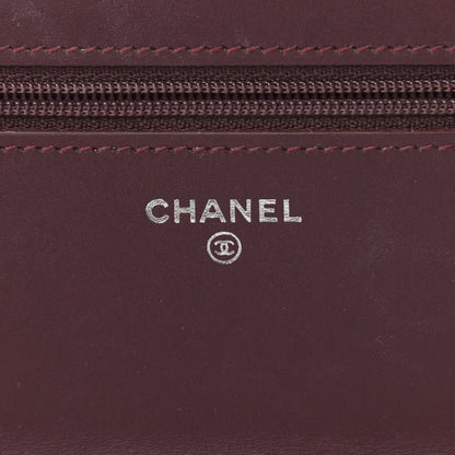 Chanel Patent Quilted Brilliant Wallet On Chain WOC Dark Burgundy 6 of 12