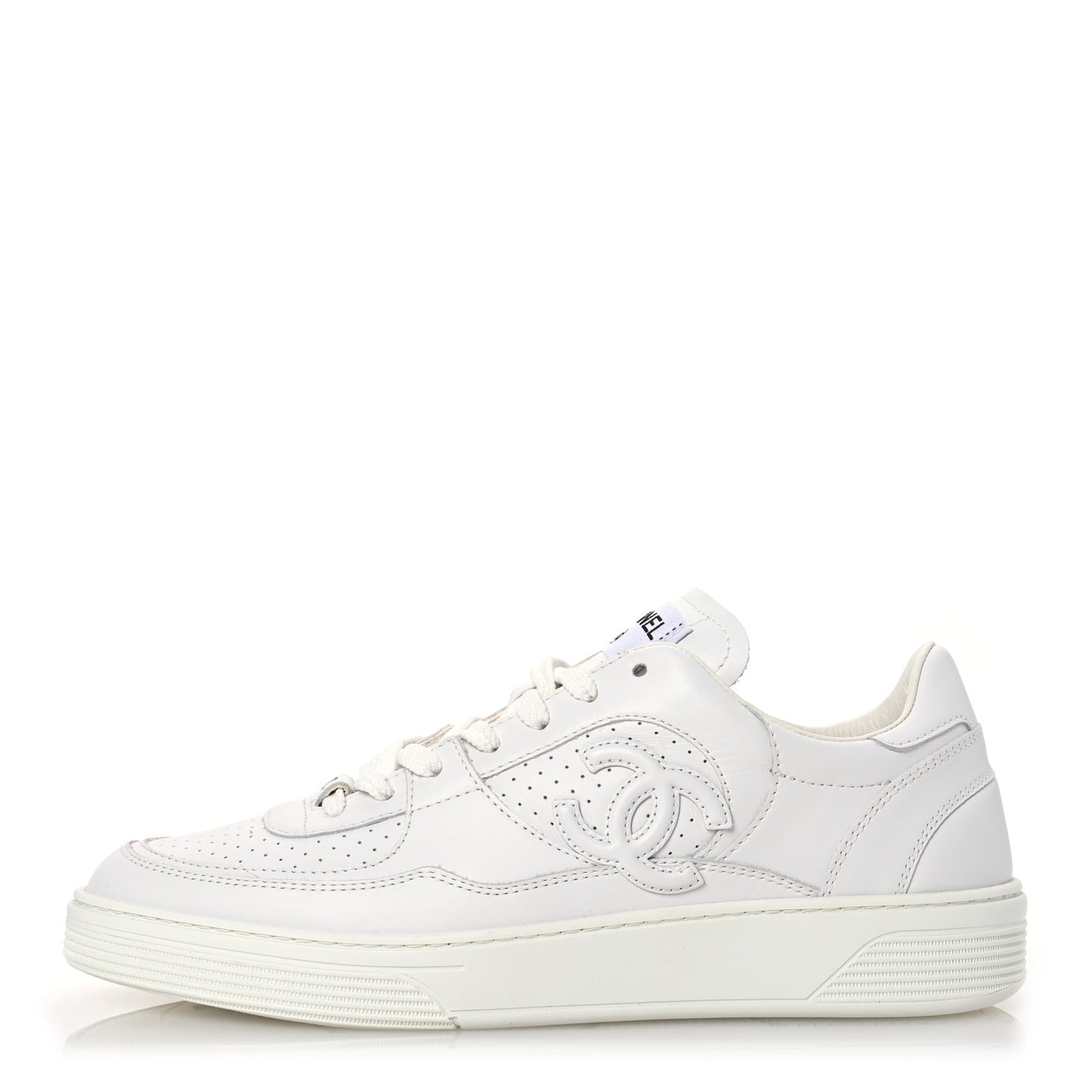 Calfskin CC Womens Sneakers 41.5 White