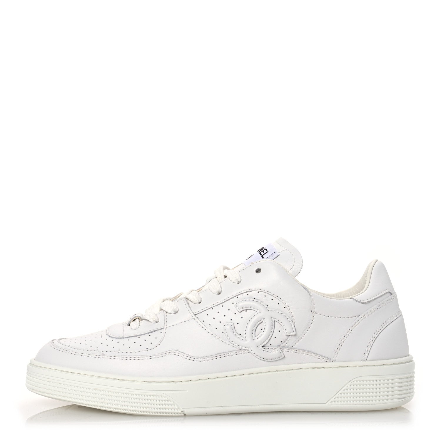 Chanel Calfskin CC Womens Sneakers 41.5 White 1 of 12