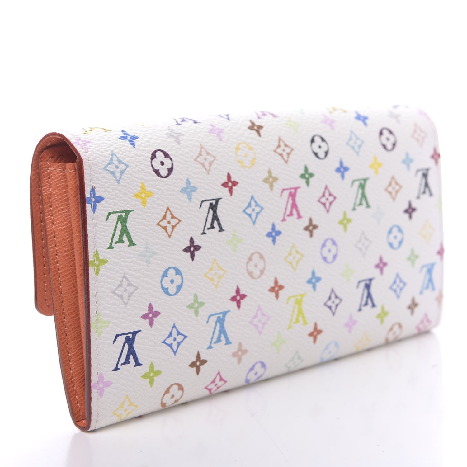 Louis Vuitton Monogram Multicolor Sarah Wallet White Orange 3 of 8