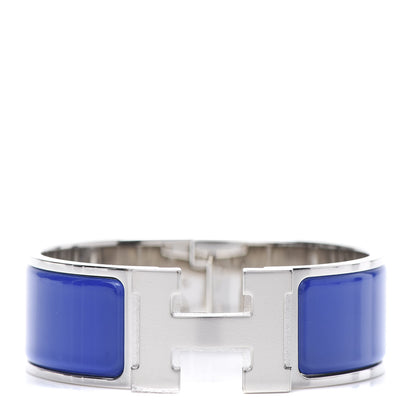 Hermes Enamel Wide Clic Clac H Bracelet PM Bleu Electrique 1 of 5