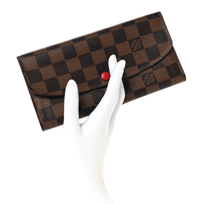 Louis Vuitton Damier Ebene Emilie Wallet Red 2 of 6