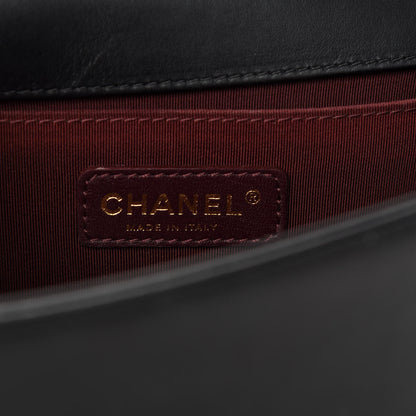 Chanel Caviar Suede Calfskin Chevron Medium Boy Flap Black 10 of 13
