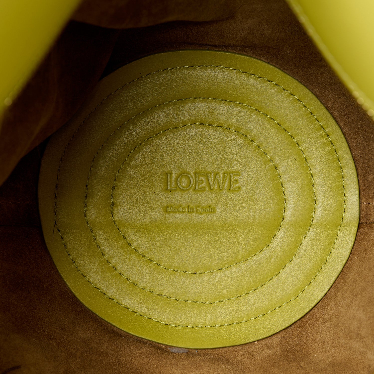 Loewe Shiny Nappa Calfskin Paseo Bag Lime Yellow 6 of 11