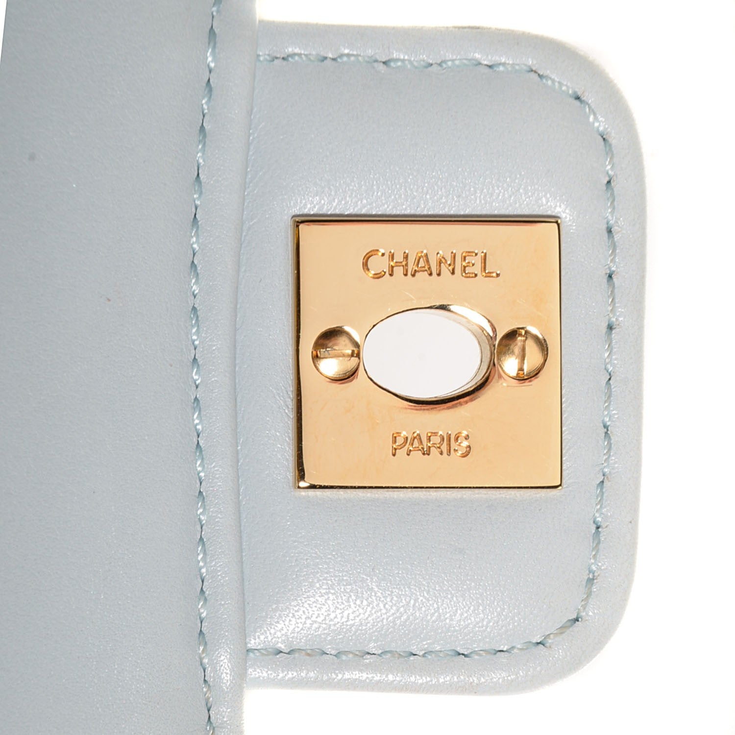 Chanel Calfskin Quilted Wild Stitch Flap Light Blue 6 of 8