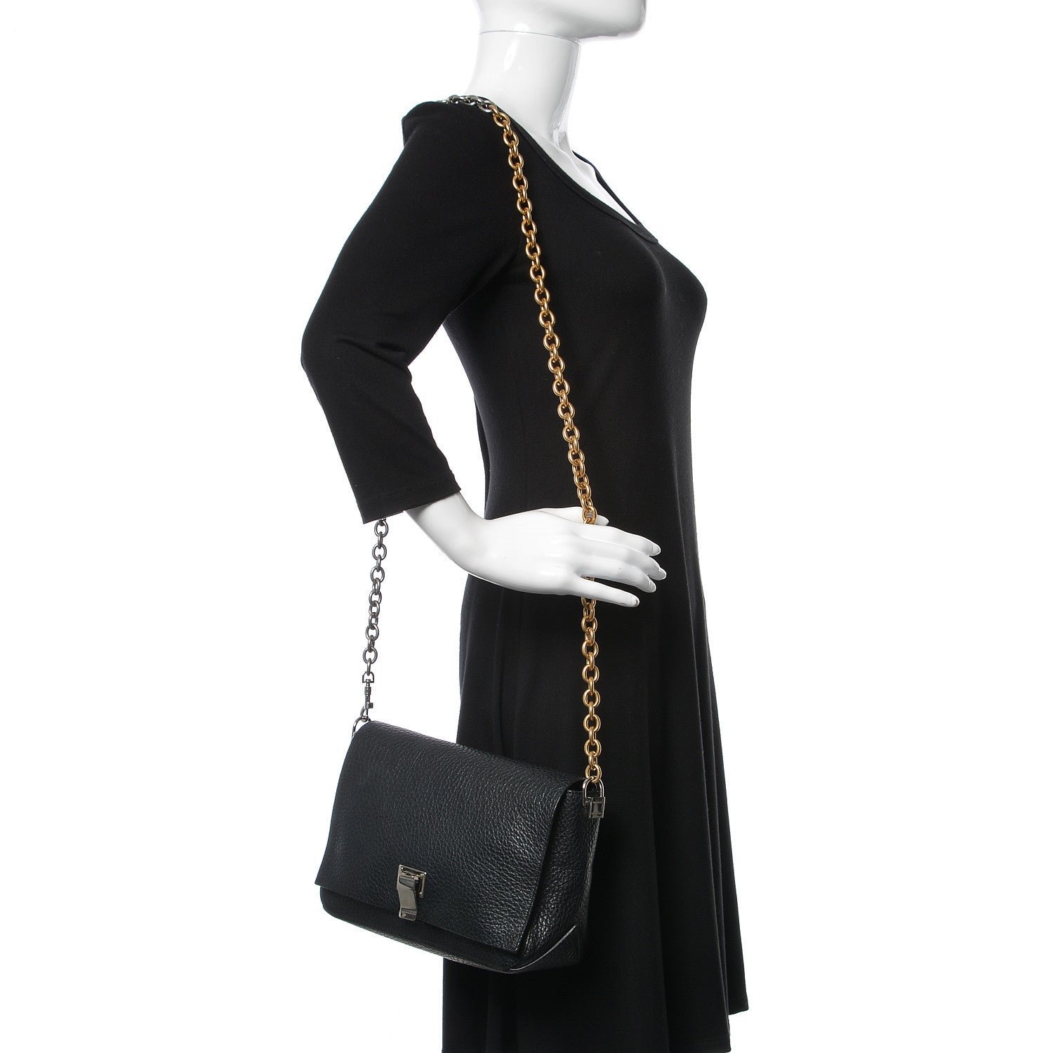 Proenza Schouler Pebbled Calfskin Small Courier Black 2 of 8