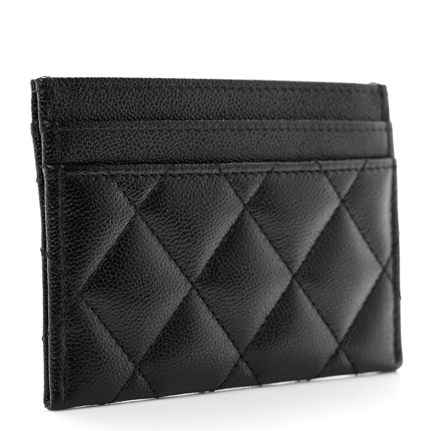 Chanel Caviar Quilted Studded CC Card Holder Black 3 of 8