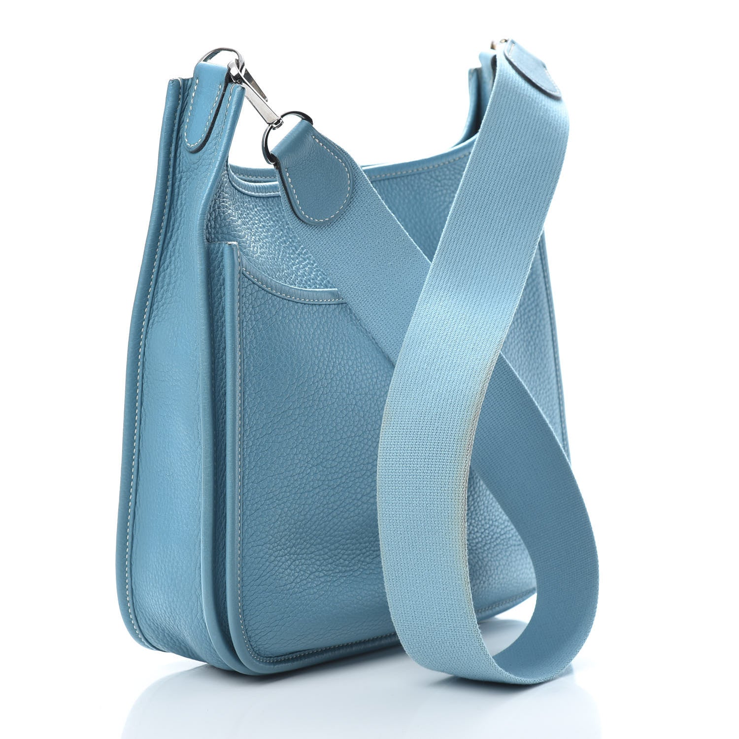 Hermes Taurillon Clemence Evelyne II PM Blue Jean 3 of 14