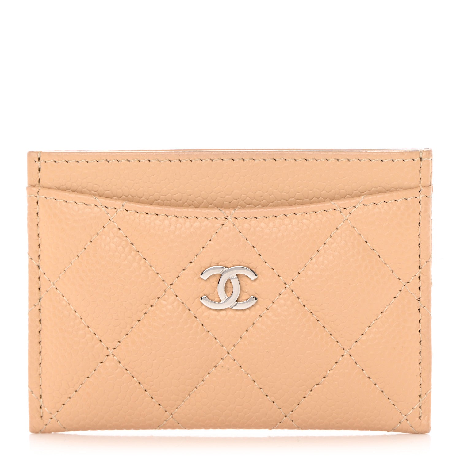 Chanel Caviar Quilted Card Holder Beige 1 of 9