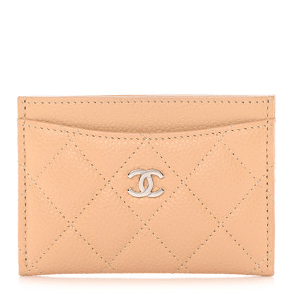 Chanel Caviar Quilted Card Holder Beige 1 of 9