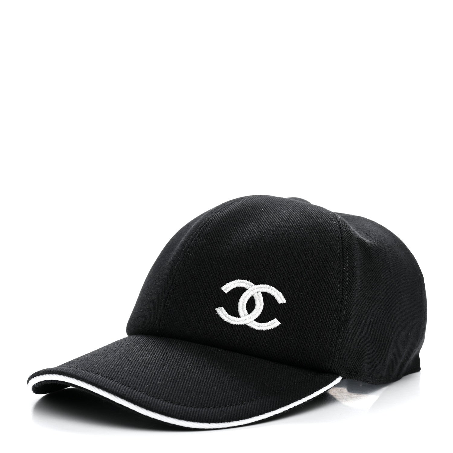 Chanel Cotton CC Cap Hat Black White 1 of 8