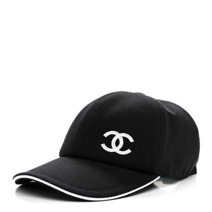 Chanel Cotton CC Cap Hat Black White 1 of 8