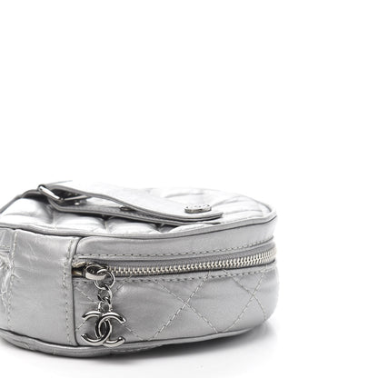 Chanel Metallic Aged Calfskin Quilted Round Bag Silver 11 of 12