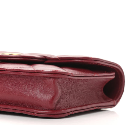 Chanel Lambskin Quilted Top Handle Flap Coin Purse With Chain Burgundy 11 of 12