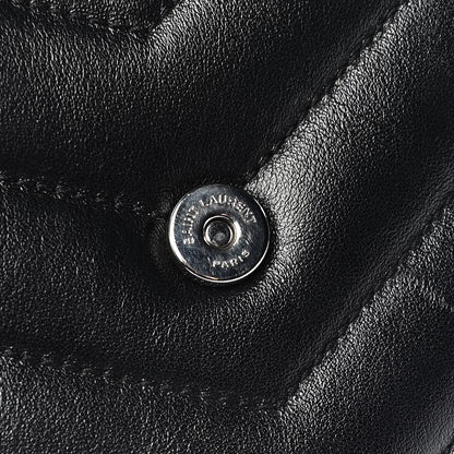 Saint Laurent Calfskin Y Quilted Monogram Toy Loulou Crossbody Bag Black 9 of 17
