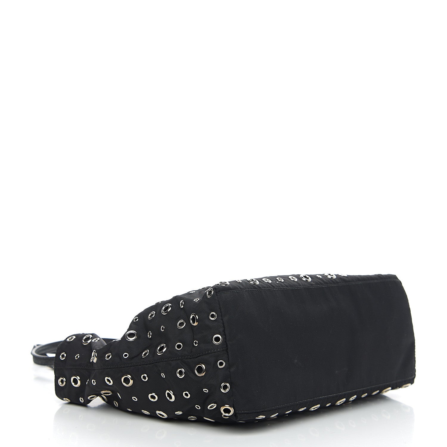 Prada Nylon Metal Grommet Bag Black 3 of 9