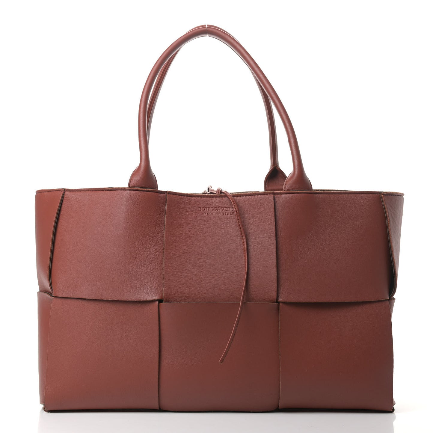 Nappa Maxi Intrecciato Medium Arco Tote Rust