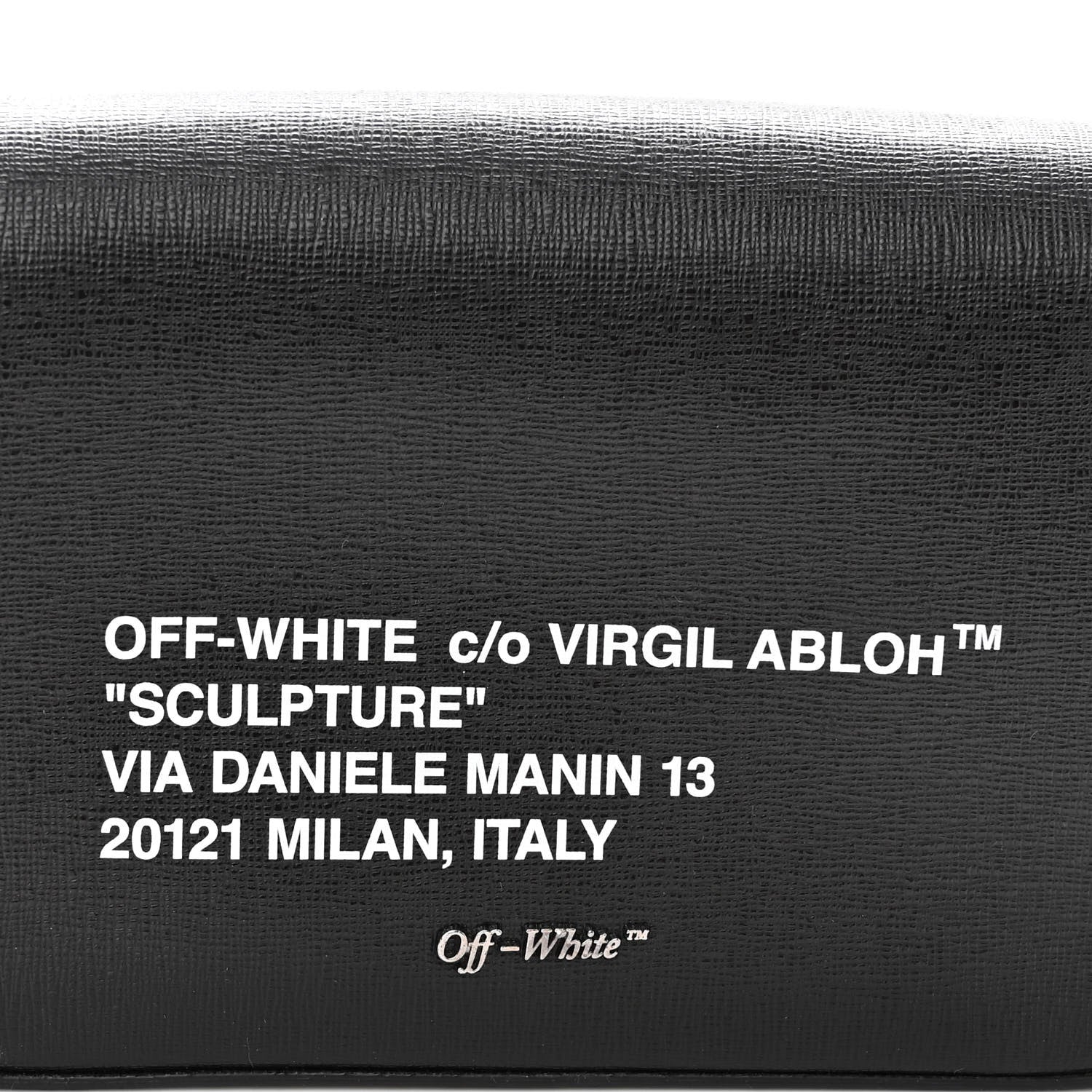 Off-White Saffiano Binder Crossbody Bag Black White 11 of 12