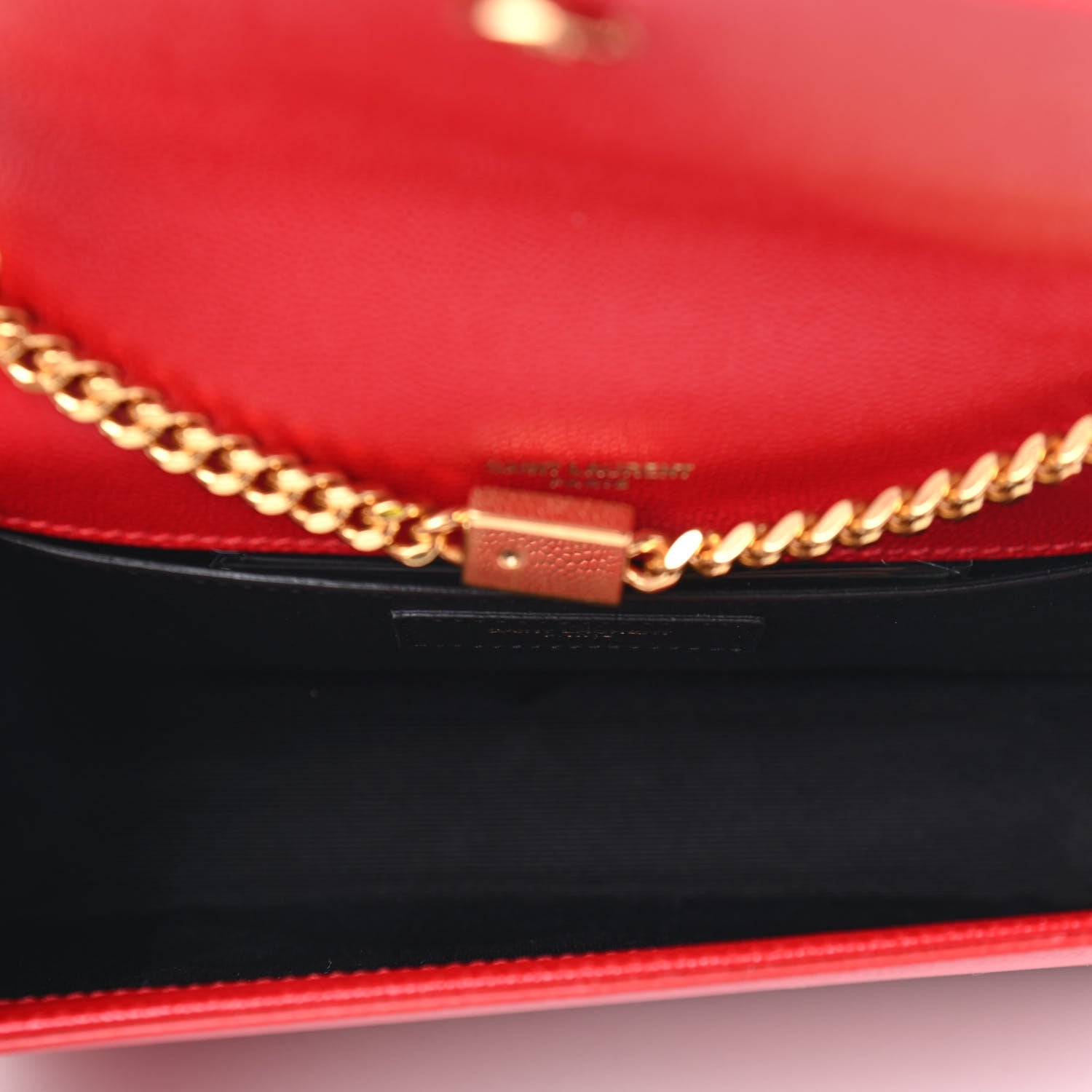 Saint Laurent Grain De Poudre Small Classic Monogram Kate Tassel Satchel Red 4 of 4