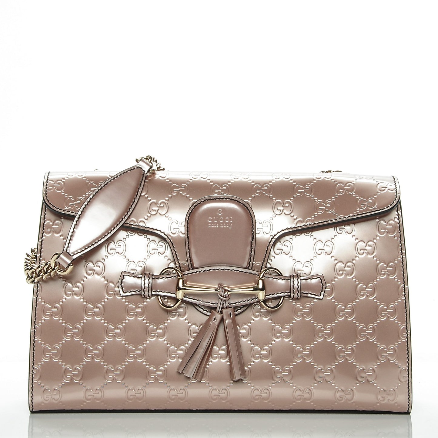Shine Guccissima Medium Emily Chain Shoulder Bag Dark Cipria