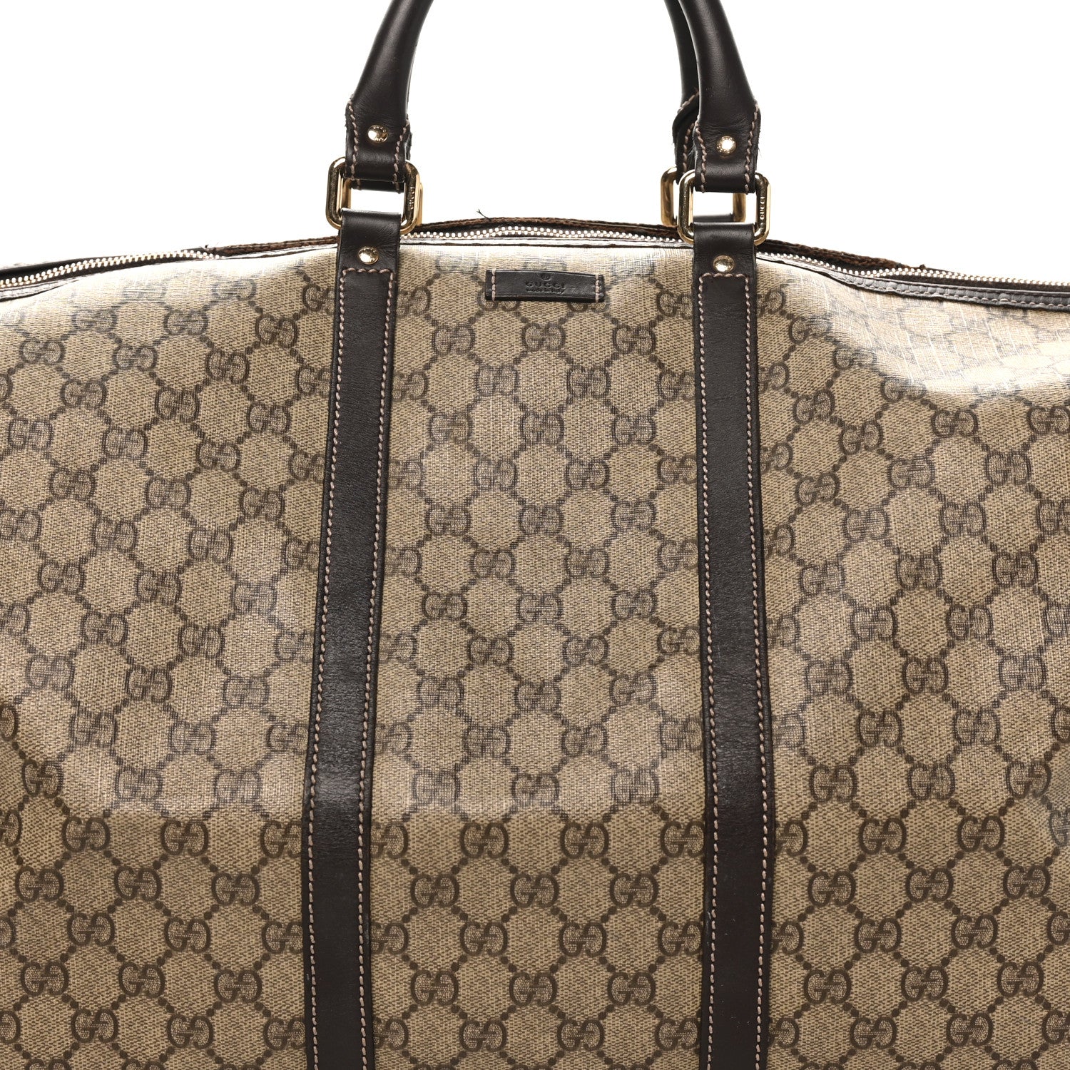 Gucci GG Plus Monogram Large Carry On Duffle Bag Brown 7 of 14