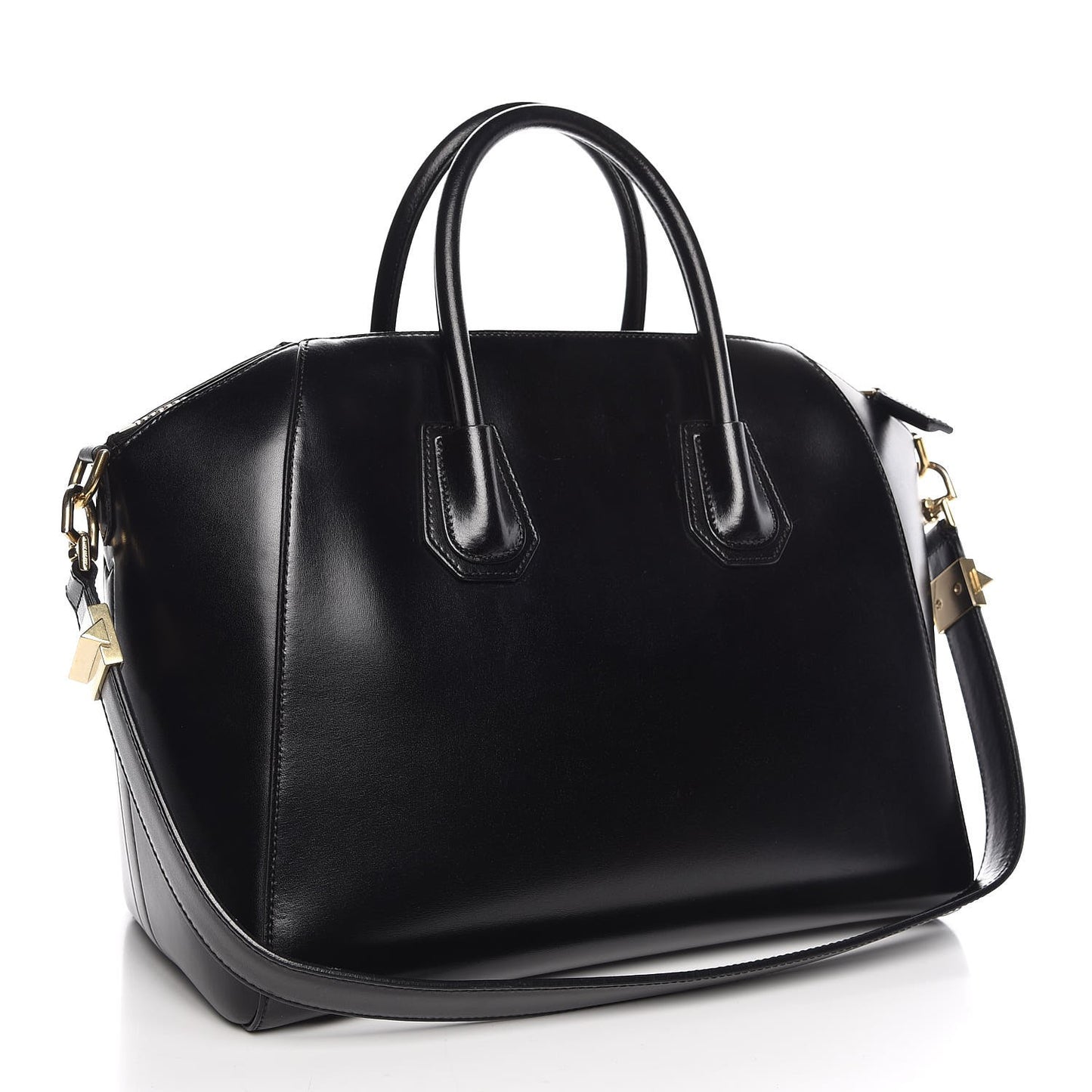 Shiny Lord Calfskin Medium Antigona Black