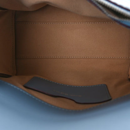 Alexander McQueen Calfskin The Small Story Bag Blue Brown 5 of 9