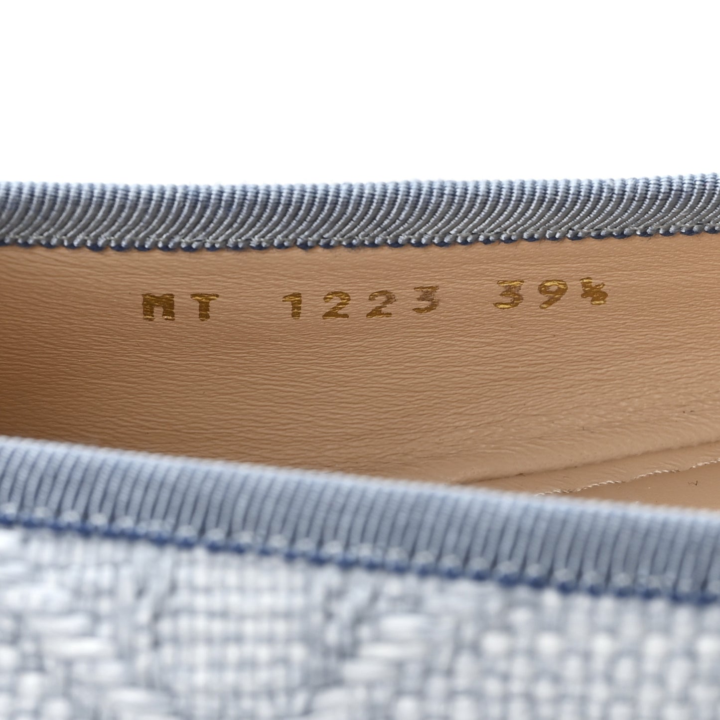 Raffia Cannage Ballet Flat 39.5 Bleu Pastel