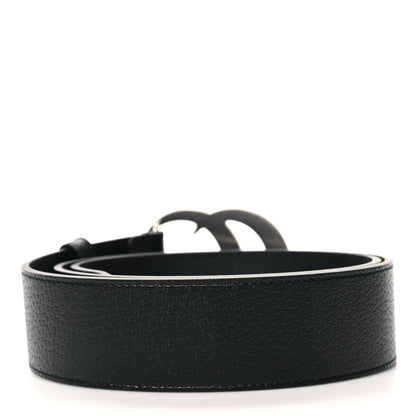 Gucci Textured Dollar Calfskin Nickel Double G 40mm Belt 85 34 Black 85/34 Black 2 of 5