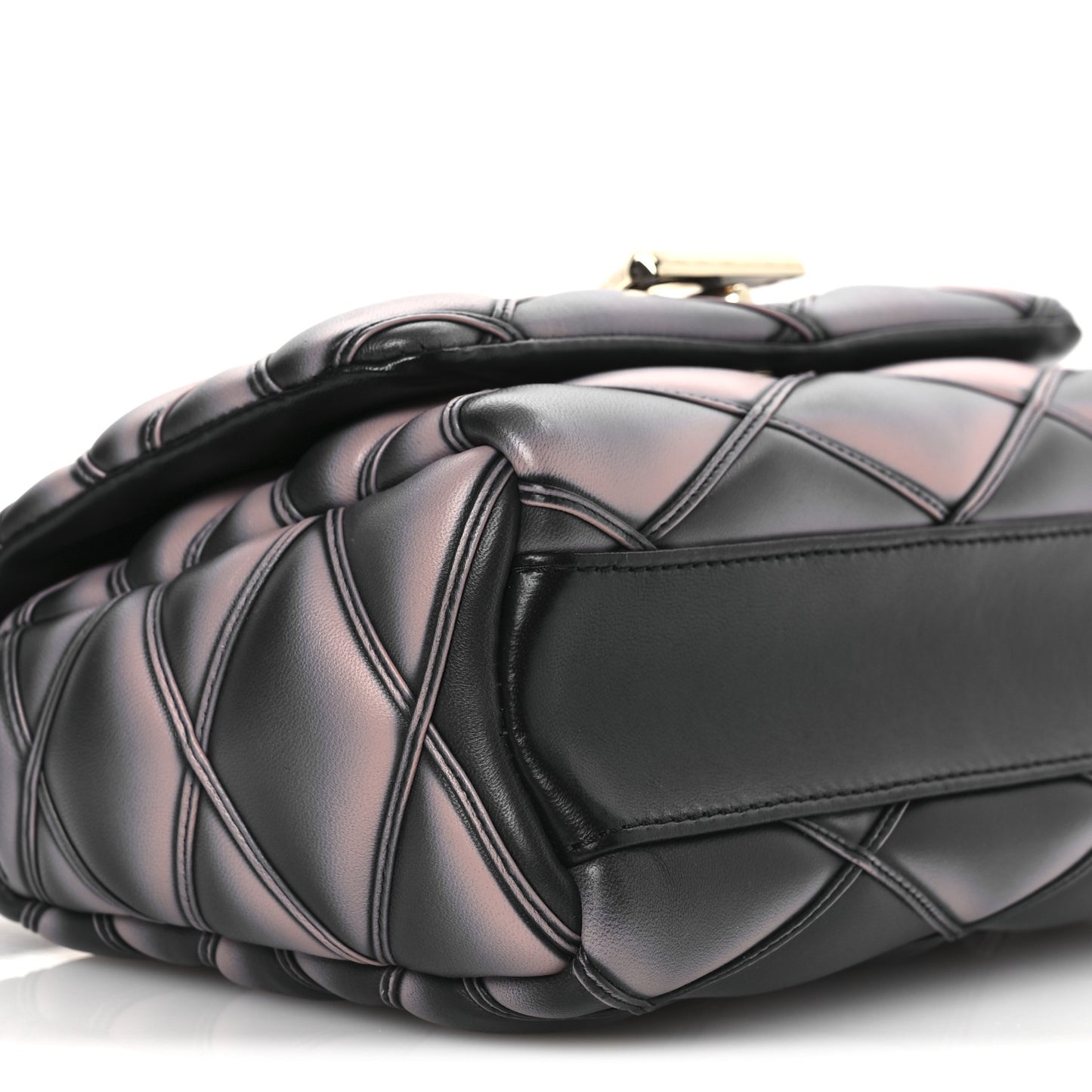 Lambskin Malletage Top Handle GO-14 MM  Black Pink