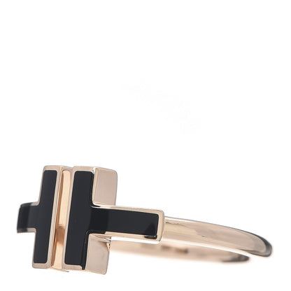 Tiffany 18K Rose Gold Black Onyx T Wire Ring 52 6 3 of 6