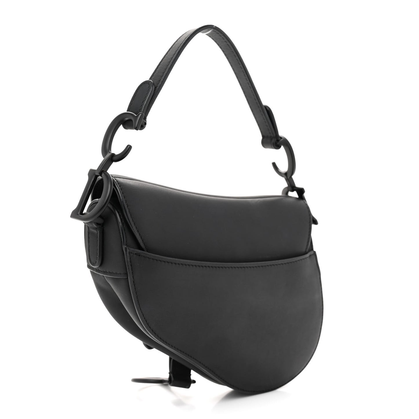 Ultra Matte Calfskin Mini Saddle Bag Black
