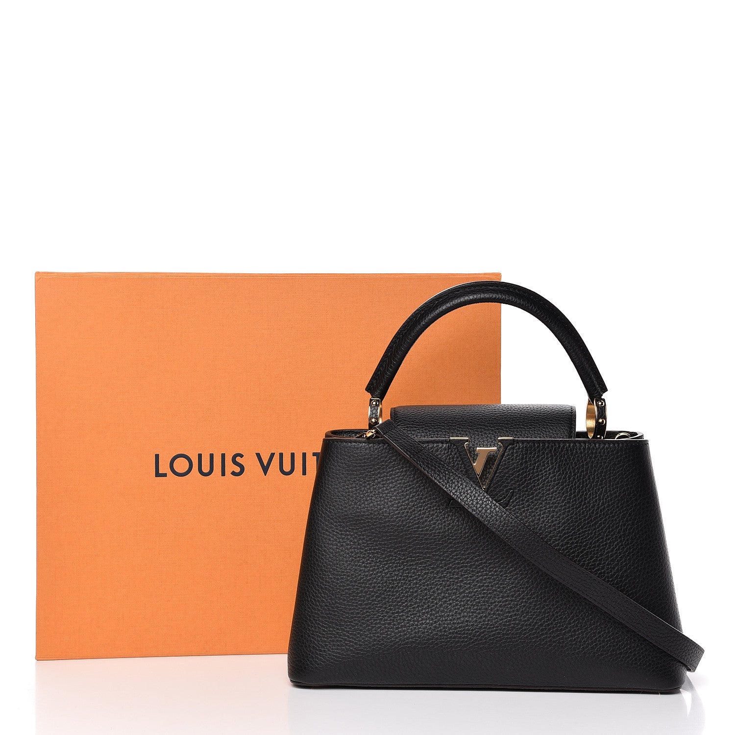 Louis Vuitton Taurillon Capucines PM Black 10 of 10