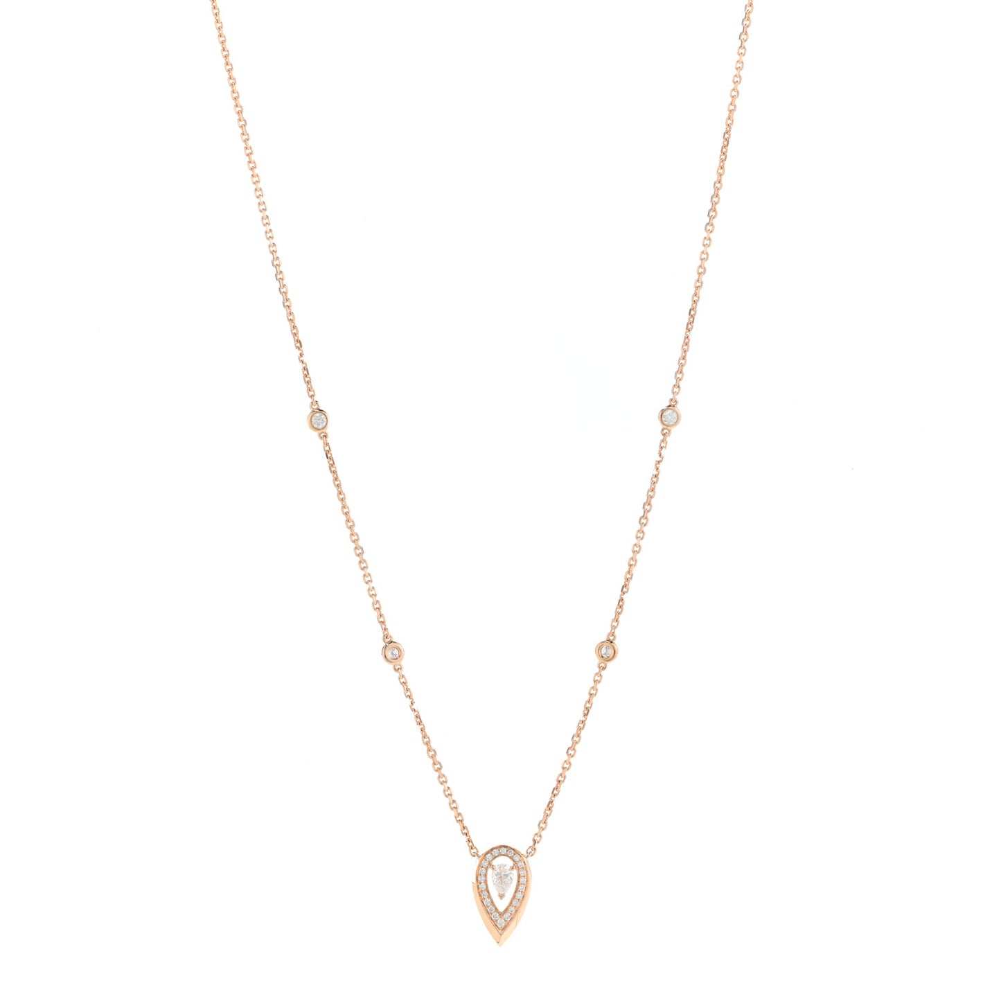 18K Rose Gold Diamond Fiery Necklace