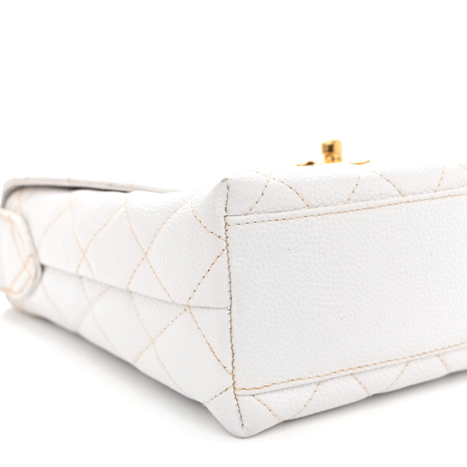 Chanel Caviar CC Shoulder Bag White 10 of 16