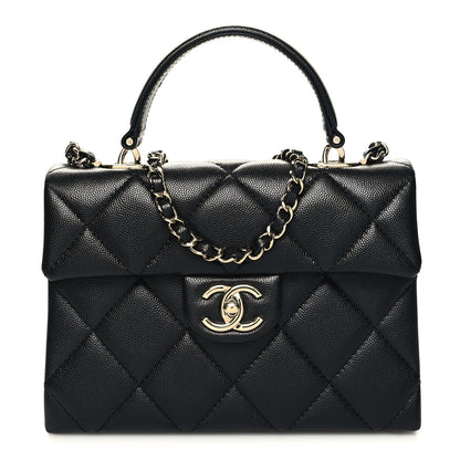 Chanel Caviar Quilted Mini Retro Twist Top Handle Flap Black 1 of 11