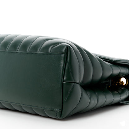 Saint Laurent Calfskin Y Quilted Monogram Medium Loulou Chain Satchel Olive 11 of 11