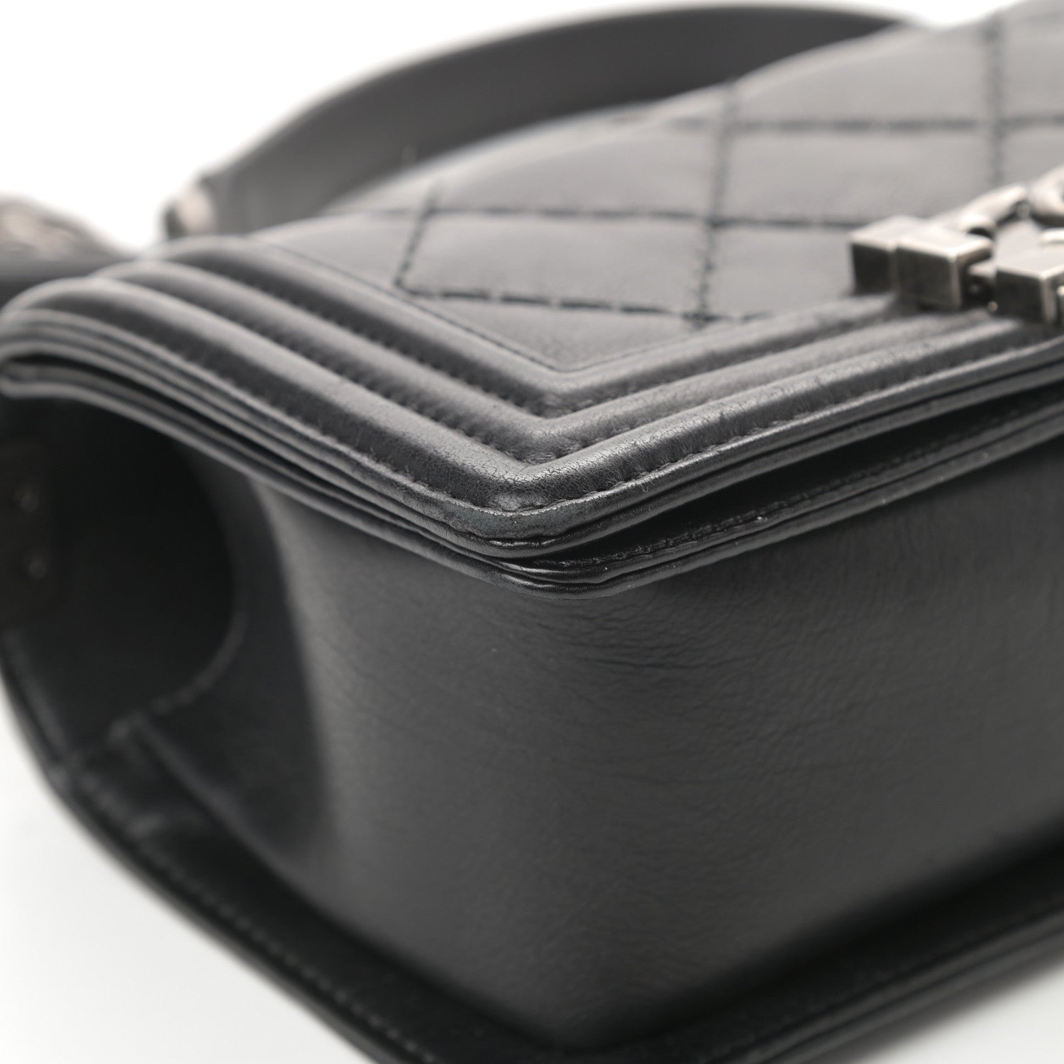 Chanel Calfskin Double Stitch Small Boy Flap Black 9 of 18