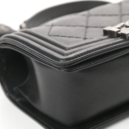 Chanel Calfskin Double Stitch Small Boy Flap Black 9 of 18