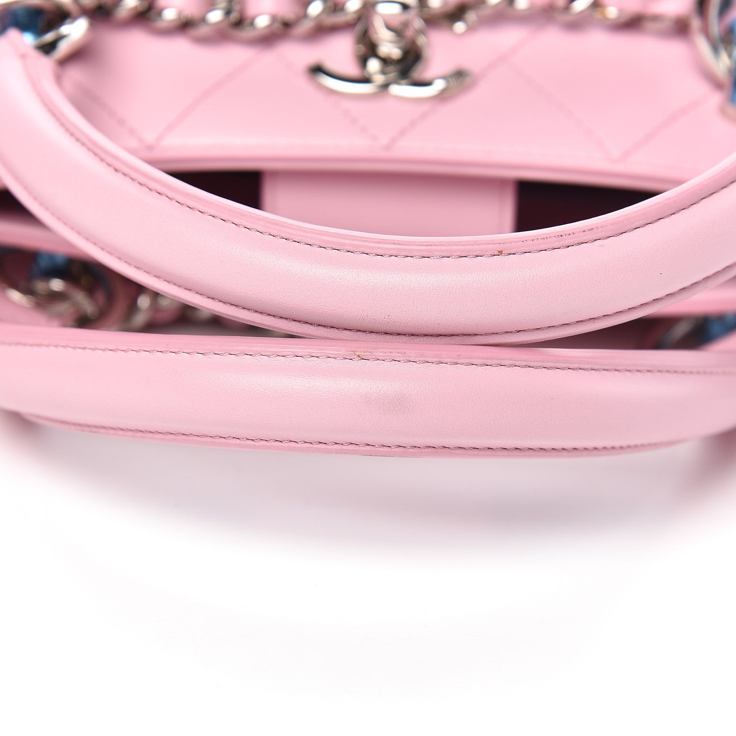 Chanel Calfskin Stitch Medium Ring My Bag Shopping Tote Pink 11 of 11