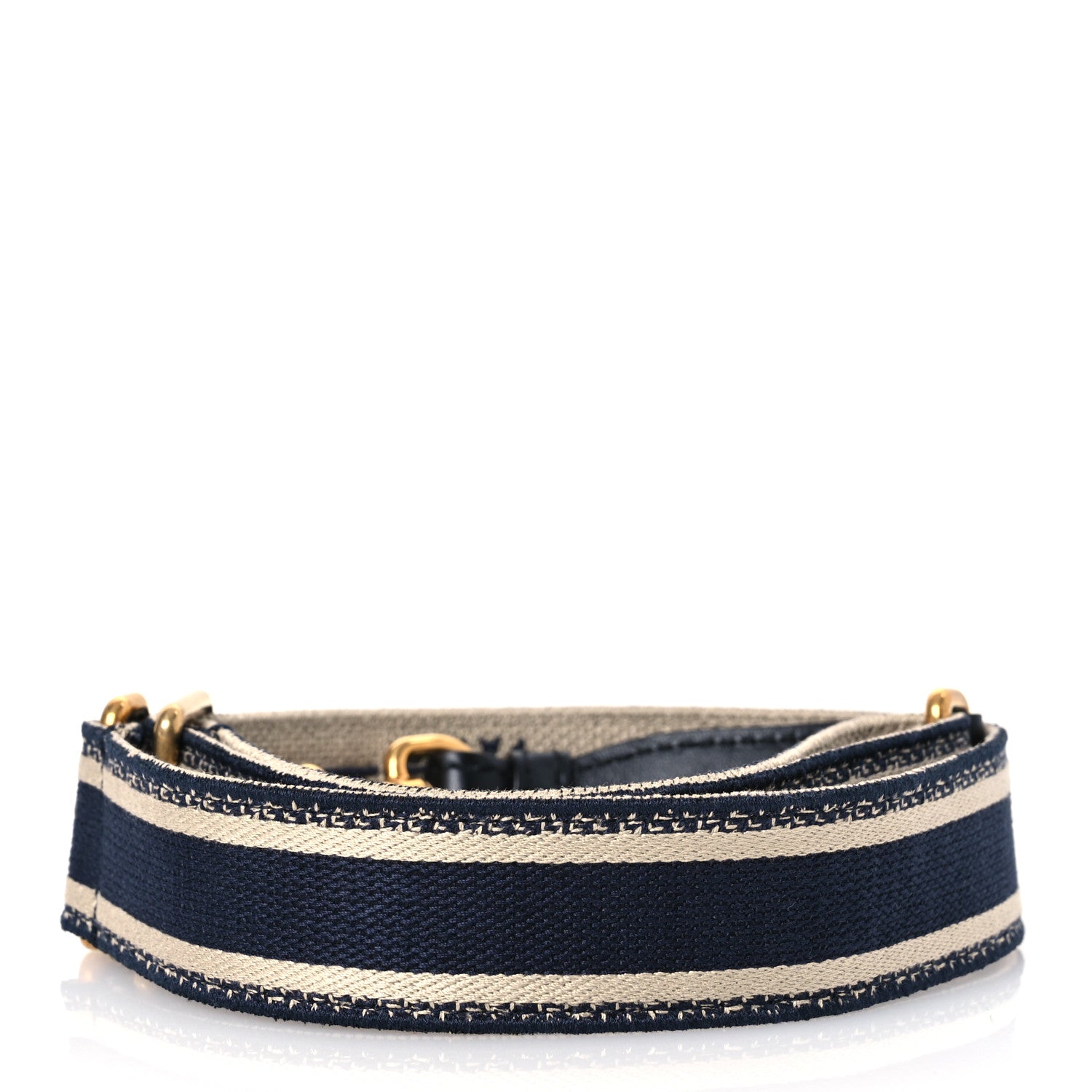 Christian Dior Canvas Embroidered Shoulder Strap Blue 2 of 4