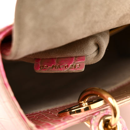 Christian Dior Metallic Alligator Gradient Small Lady Dior Pink 7 of 10