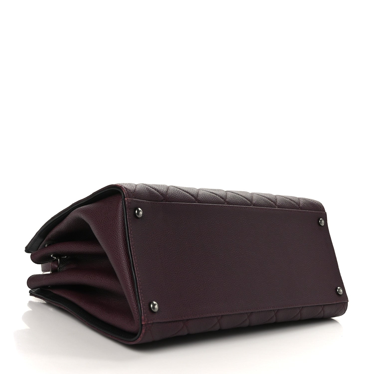 Chanel Caviar Quilted Large CC Accordion Shopping Bag Burgundy 4 of 10