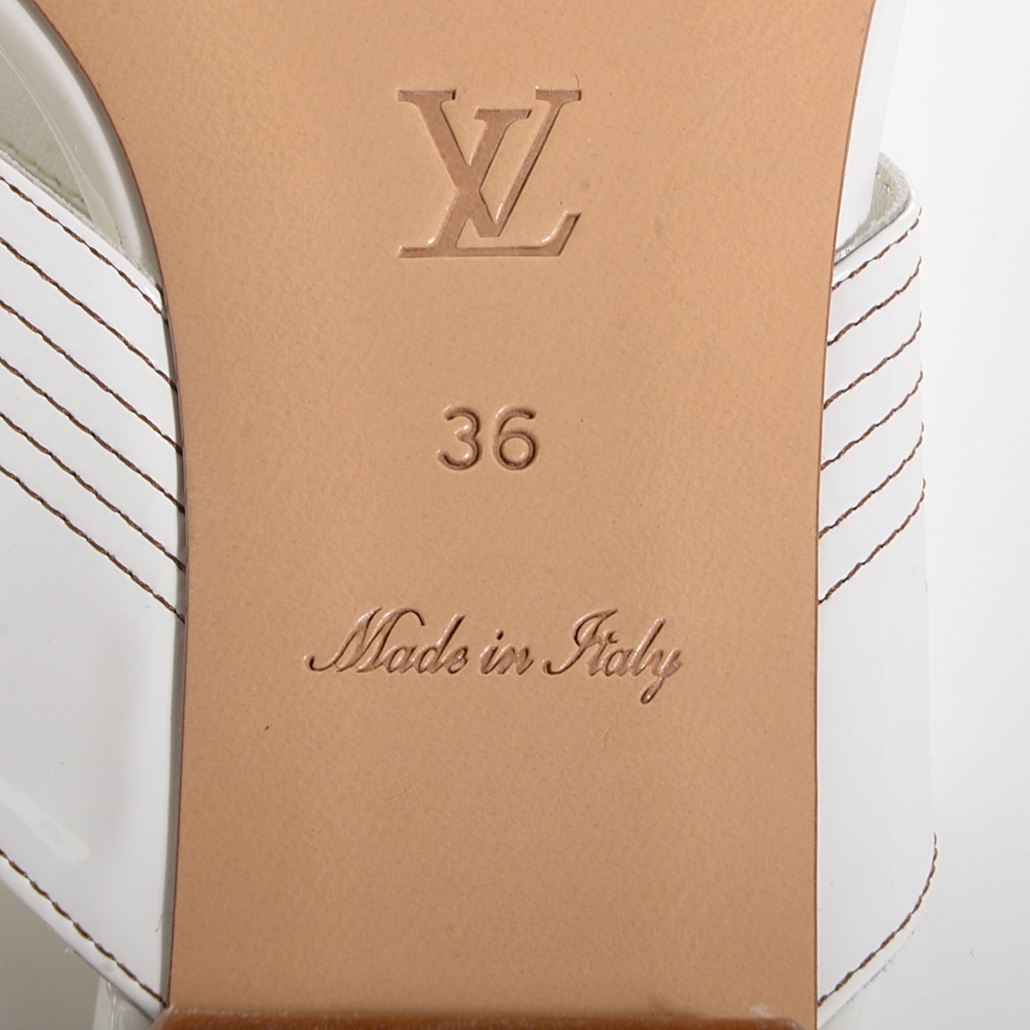 Louis Vuitton Leather Perforated Thong Sandals 36 White 5 of 6