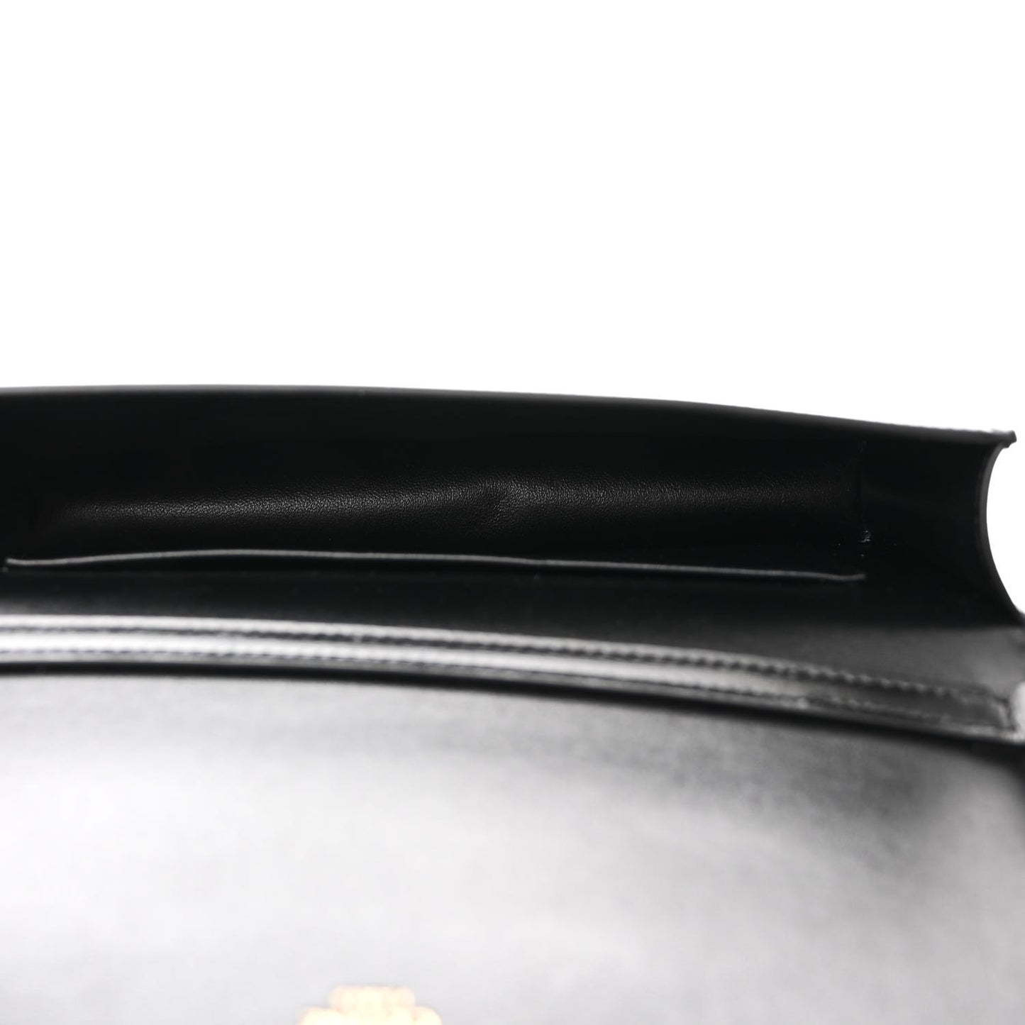 Shiny Calfskin Triomphe Chain Shoulder Bag Black