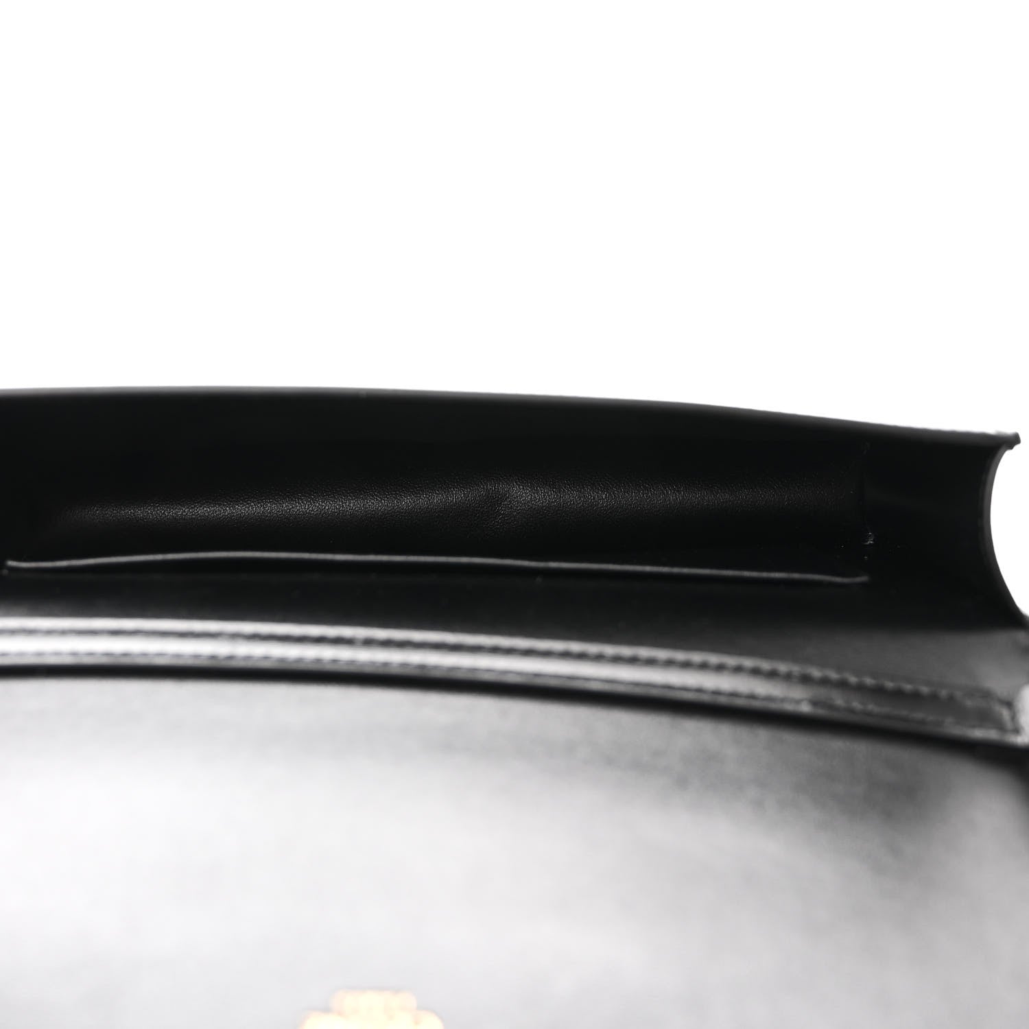 Celine Shiny Calfskin Triomphe Chain Shoulder Bag Black 5 of 10