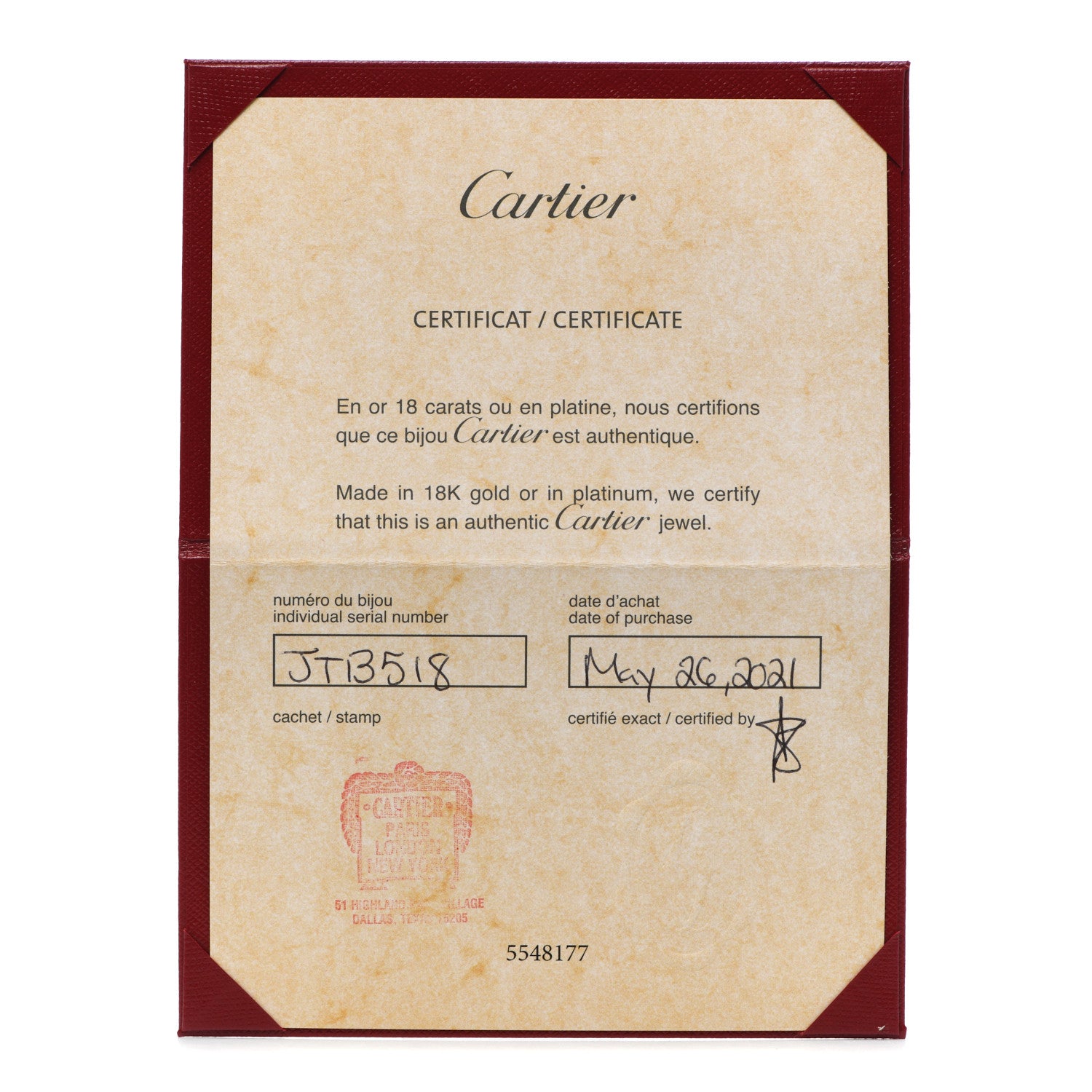 Cartier 18K White Gold Small Juste Un Clou Ring 54 7 5 of 6