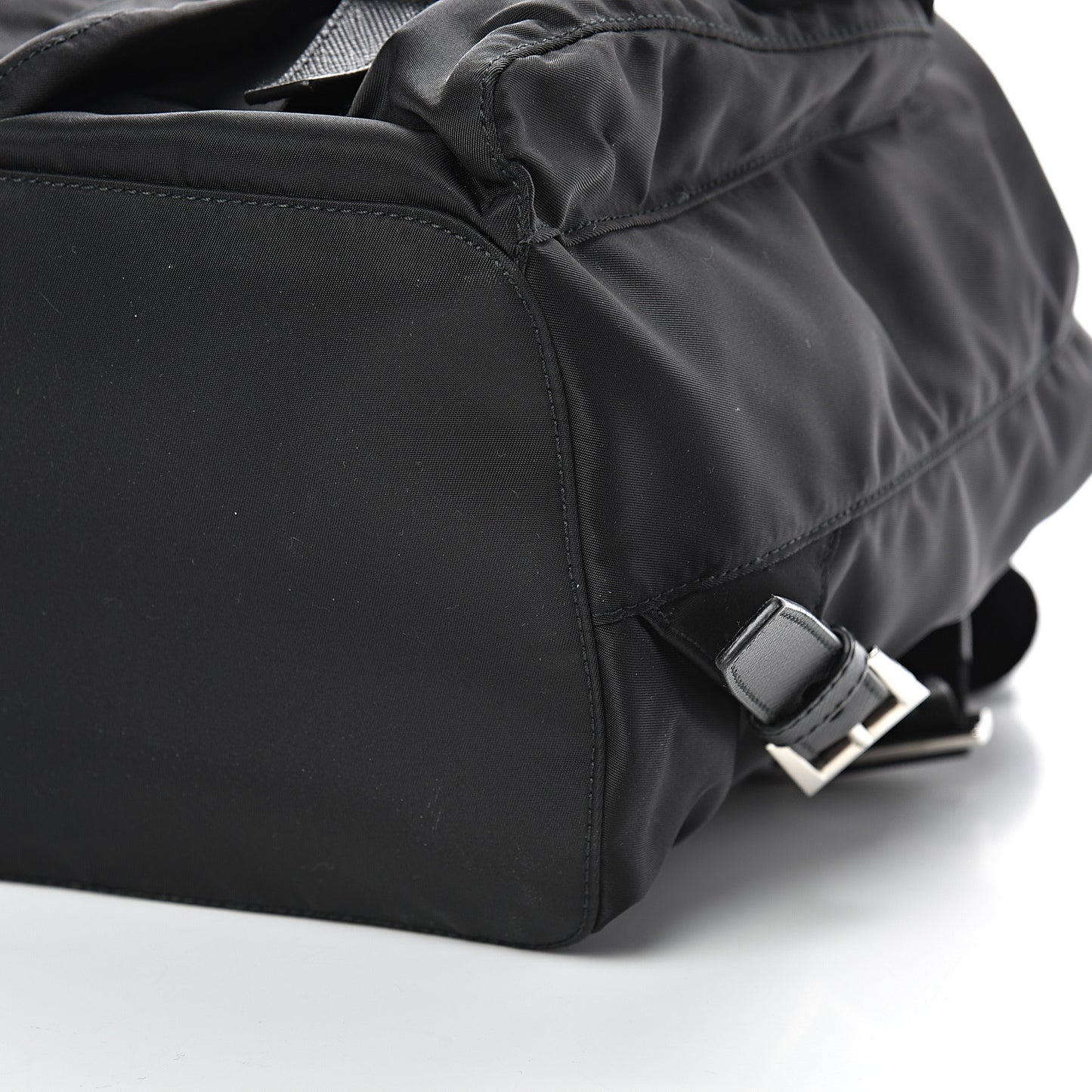 Tessuto Nylon Vela Saffiano Large Backpack Black