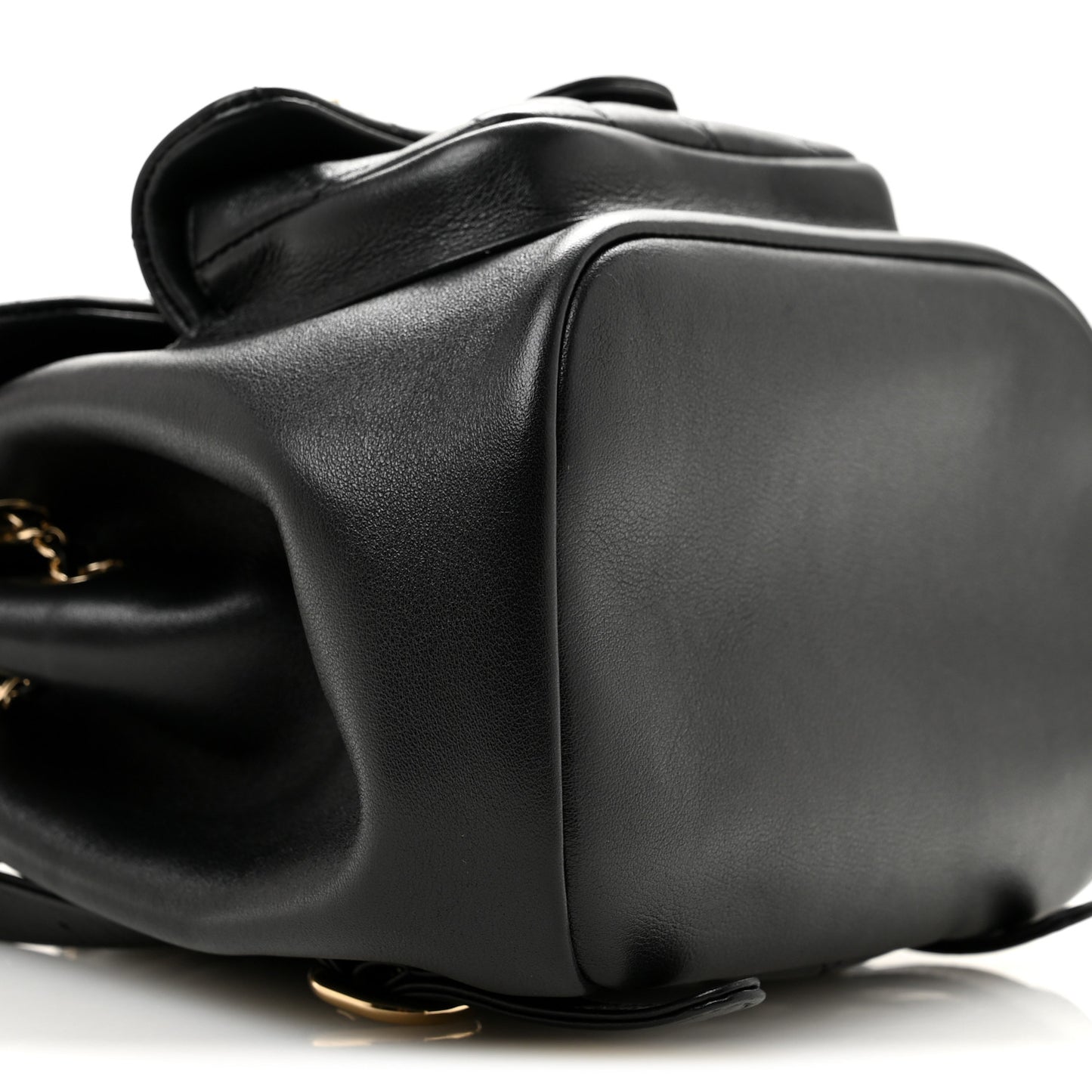 Lambskin Quilted Small Duma Drawstring Backpack Black